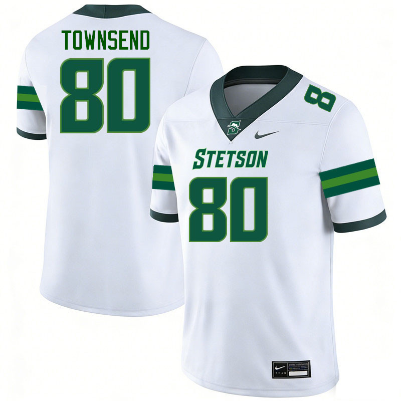 Stetson Hatters #80 Malachi Townsend College Football Jerseys,Uniforms-White